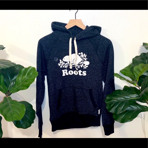 Roots Classic Pullover Kanga Hoodie Black Pepper - Picture 1 of 2